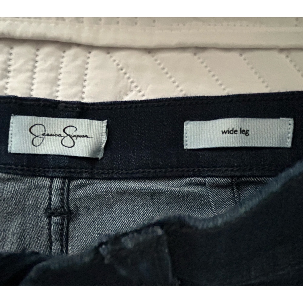 Jessica Simpson Womens Wide Leg High Rise Trouser Jeans Size 10 Dark Blue - Picture 3 of 10